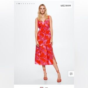 Mango midi flowy dress